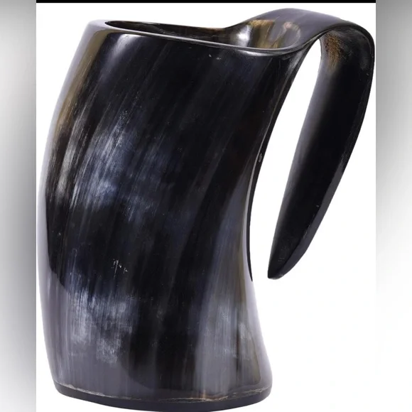 Black Viking Drinking Horn Mug large - Picture 4 of 12